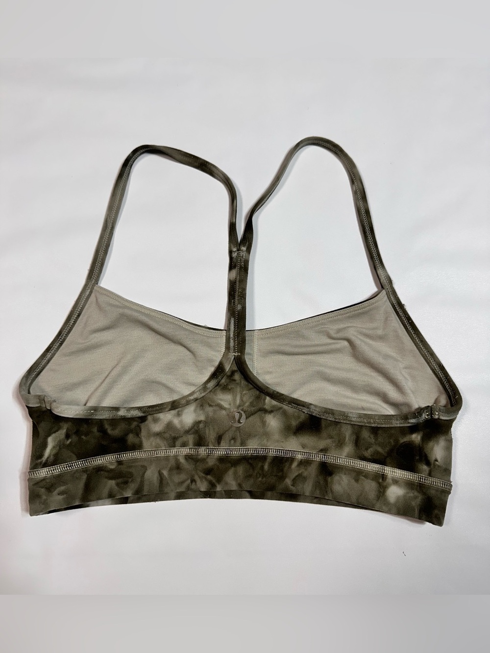 lululemon athletica Olive Tie-Dye Mesh-Back Racerback Sports Bra